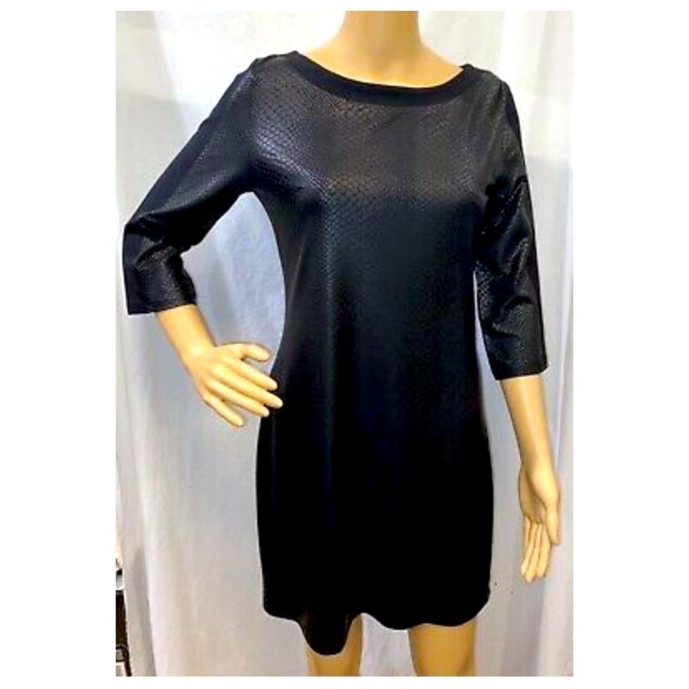 Christina Karin Black Snakeskin Mini Dress size L